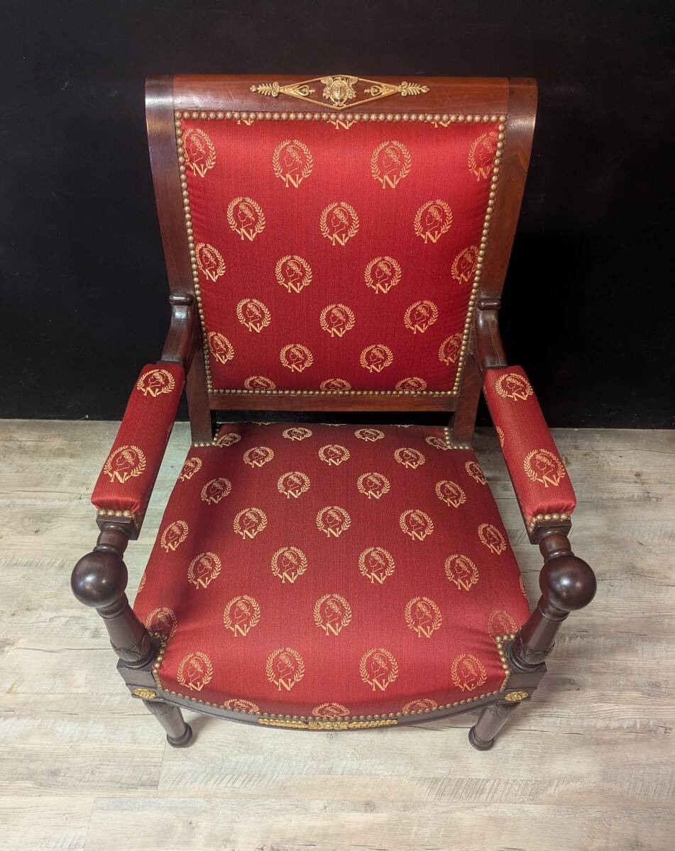 Pair of Empire armchairs in mahogany