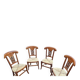 4 solid wood chairs with rush seats