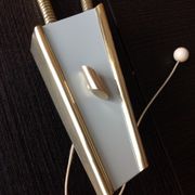 Double fire wall lamp in brass and glass cornet years 50/60
