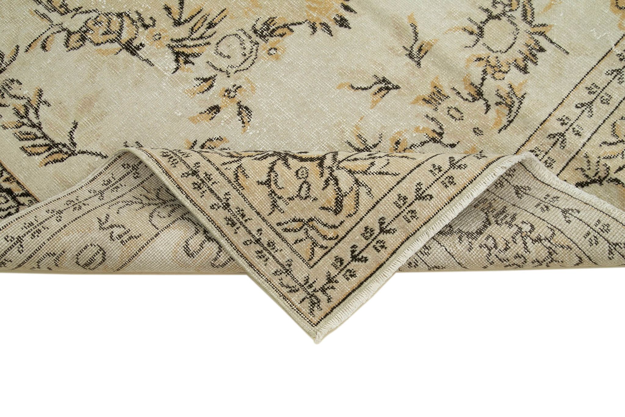 Handwoven one-of-a-kind anatolian beige carpet 160 cm x 271 cm