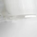 Chandelier 1930 double Opaline blown glass brass and copper