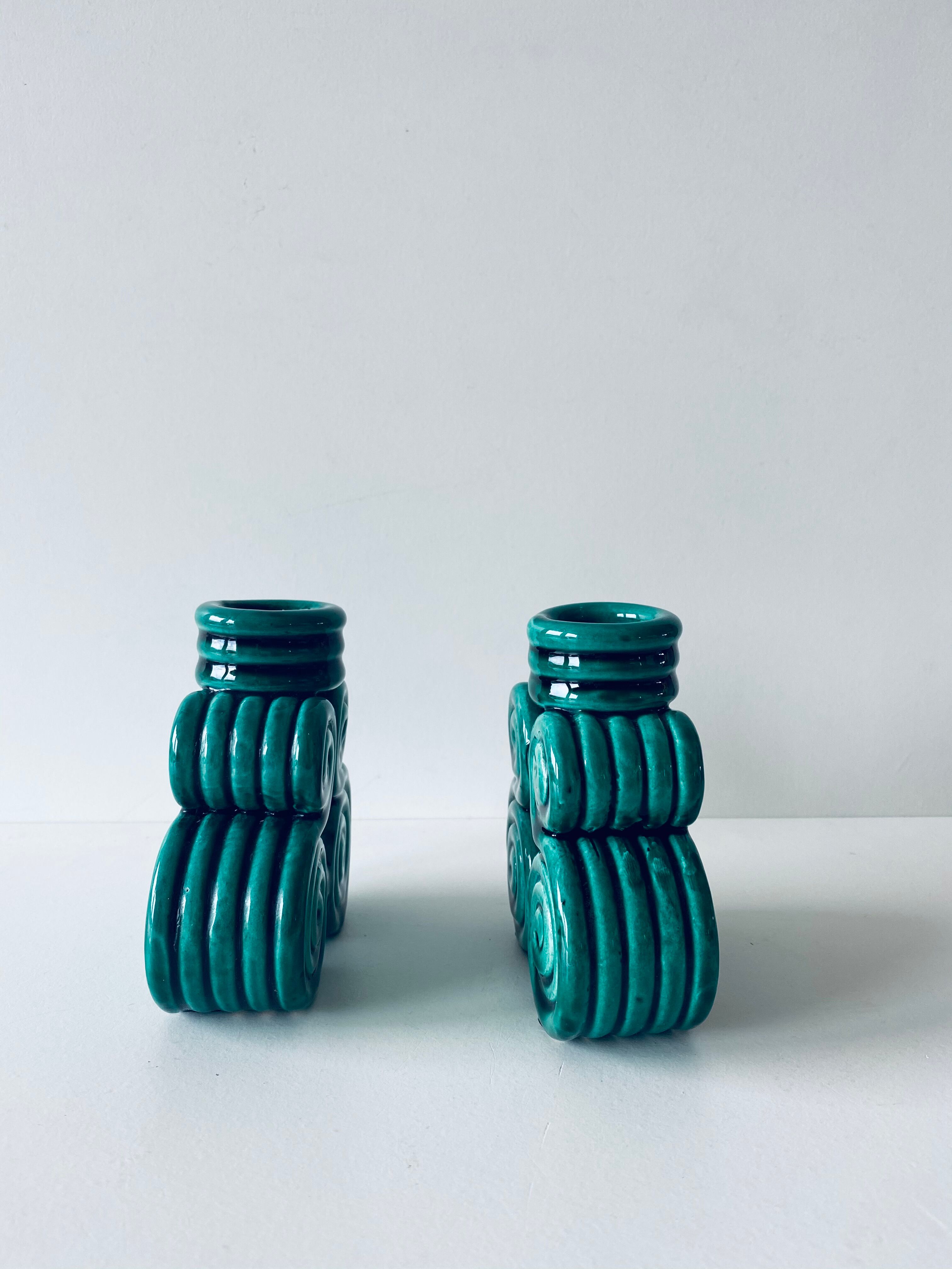 Pair of Vallauris candlesticks