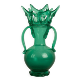 Antique vase in green blown glass