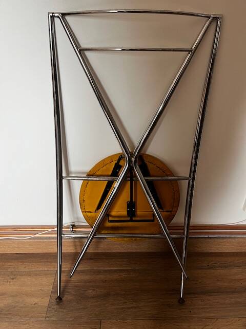 Yamakado chair, chrome and yellow skai