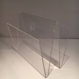 Acrylic magazine rack. Circa 1970.