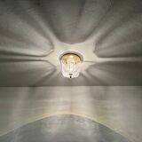 Brass and Glass Flush Light by Glashütte Limburg