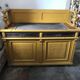 Armoire en pin peinte ocre jaune paille - meuble d'époque 1890-1919, style antique
