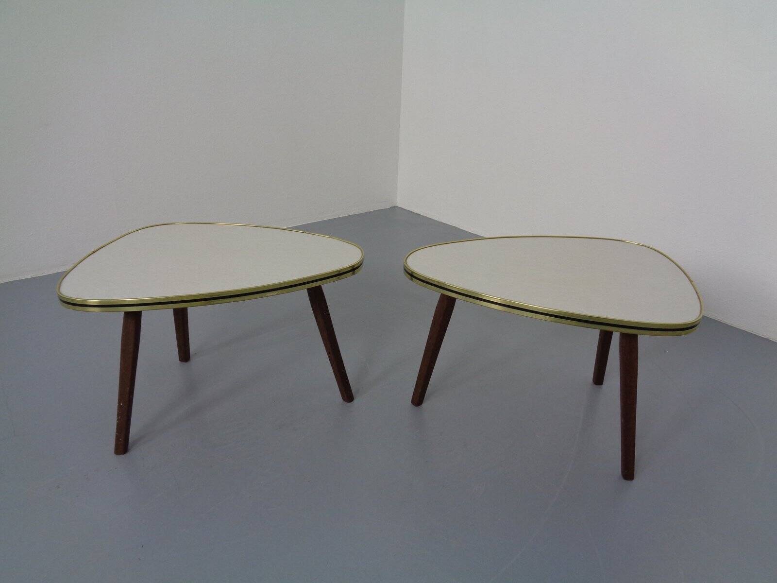 Mid-Century German Tripod Flower Side Tables, 1960s, Set of 2