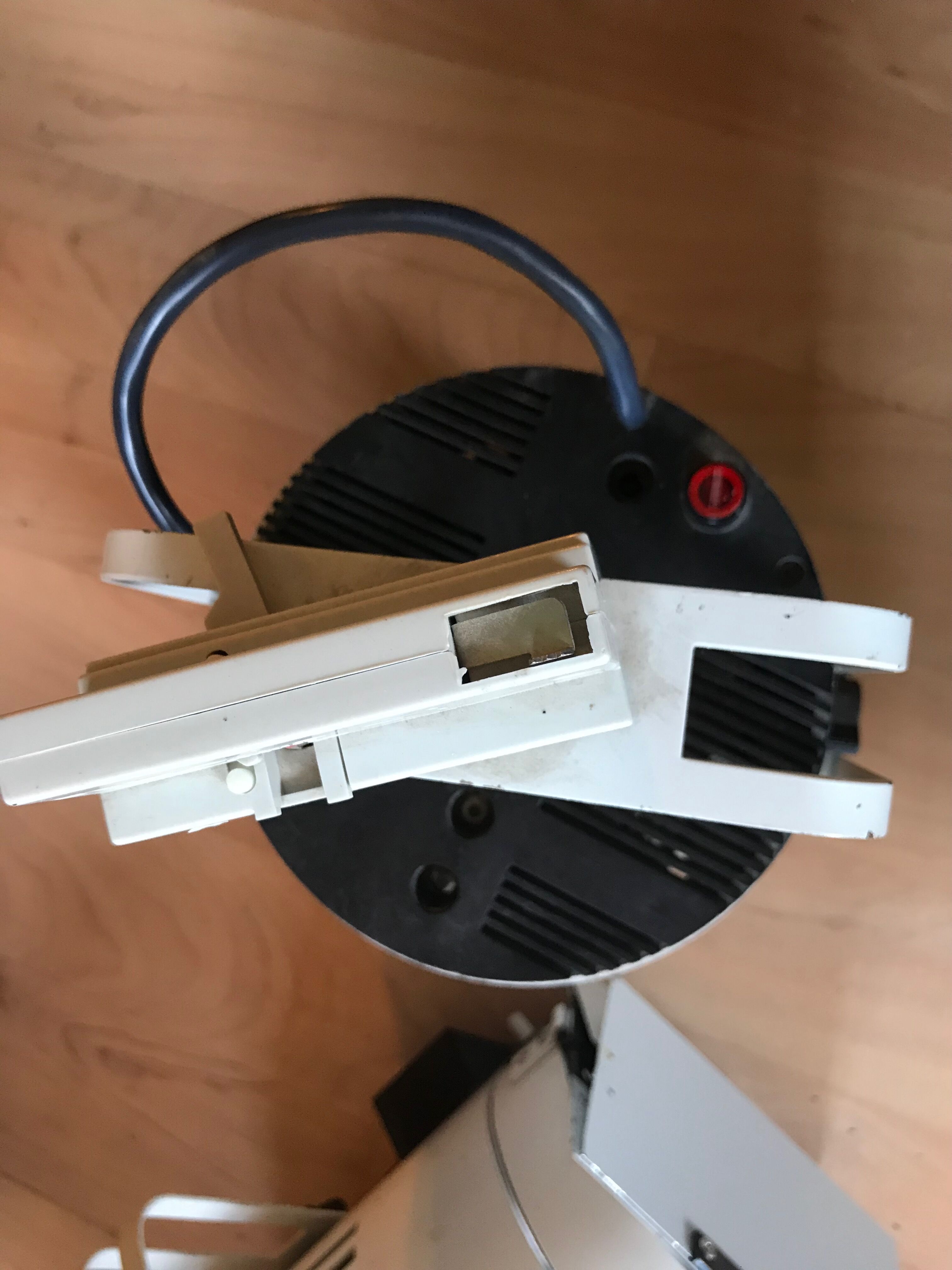 Set of two old white projectors theater lights