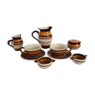 Henriot Quimper earthenware duo coffee service
