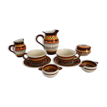 Henriot Quimper earthenware duo coffee service