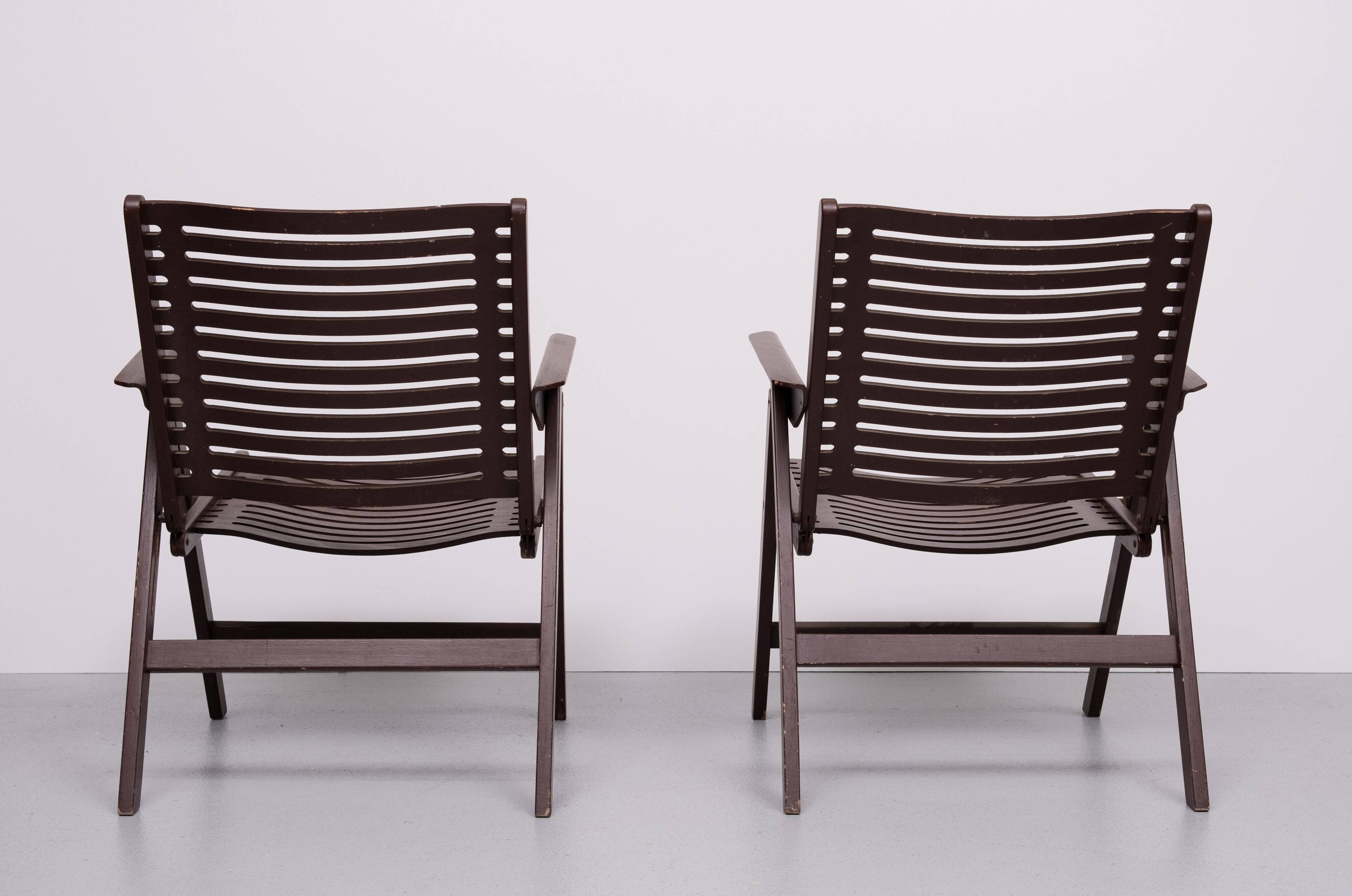 Vintage Rex multiplex folding chairs Niko Kralj, Joegoslavië 1950