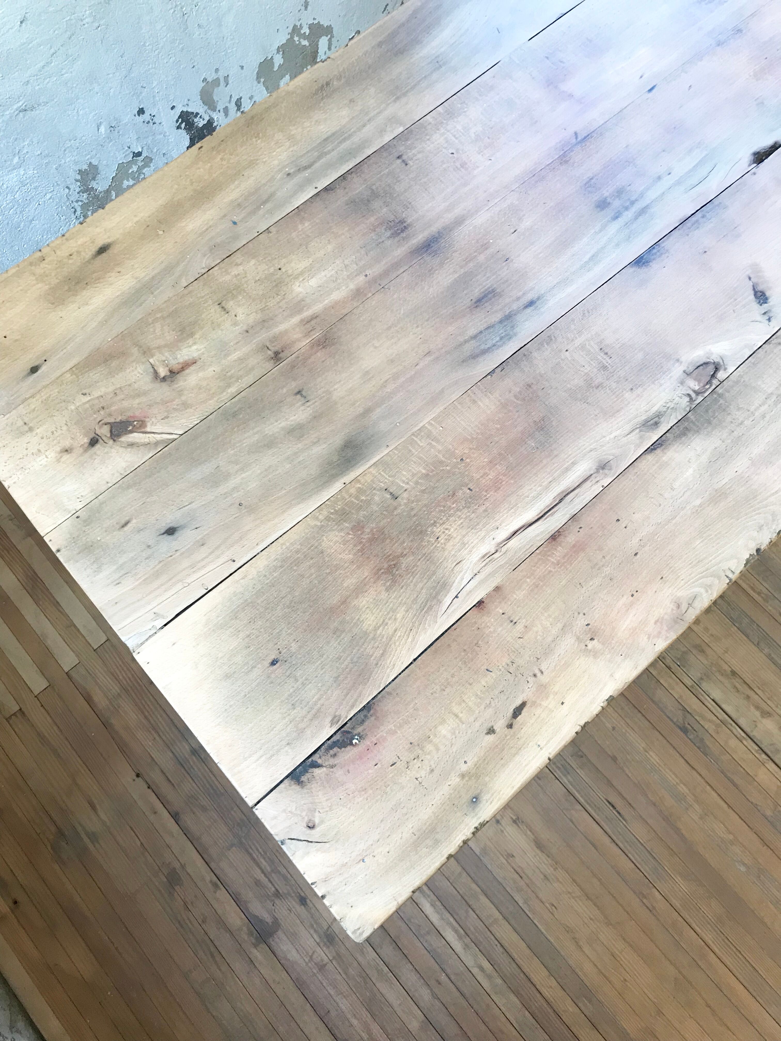 Table de ferme vintage en hêtre