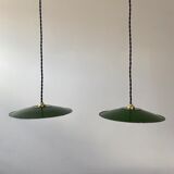Pair of vintage emaillee suspensions