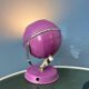 Lampe de bureau vintage violette en forme de globe oculaire de l'ère spatiale