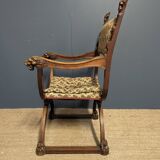 Pair of Renaissance style walnut armchairs