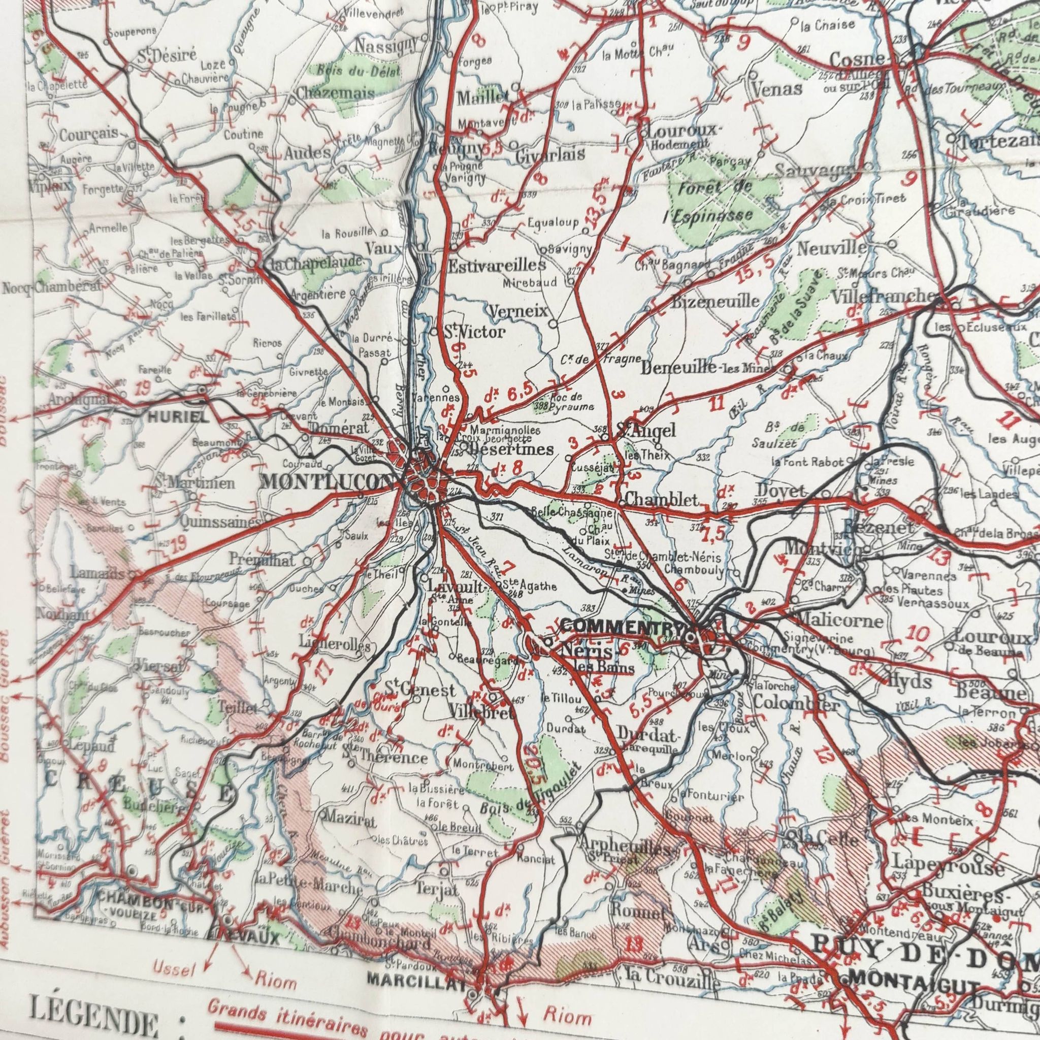 Carte ancienne Bourgogne édition Taride 1920