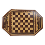 Game of ajedrez, madera tallada, Arts & Crafts, circa 1900 - Inglaterra