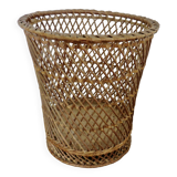 Rattan wastebasket, office, 1960 1970