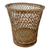 Rattan wastebasket, office, 1960 1970