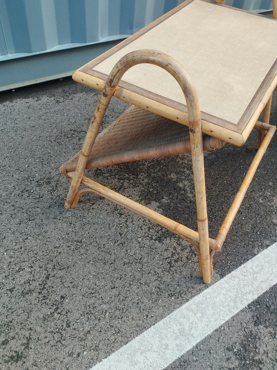 Vintage rattan coffee table