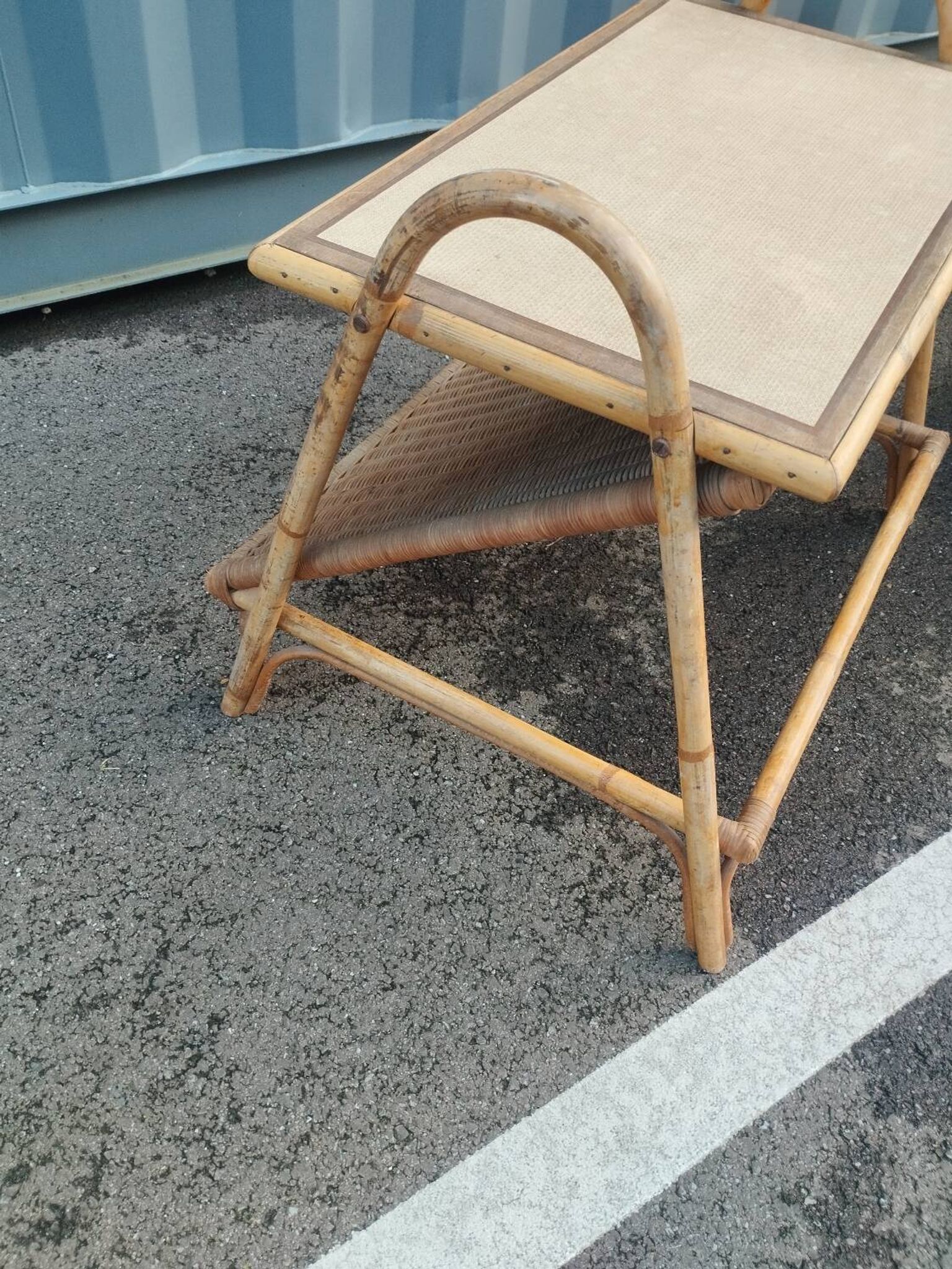 Vintage rattan coffee table