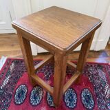 Brutalist wooden stool