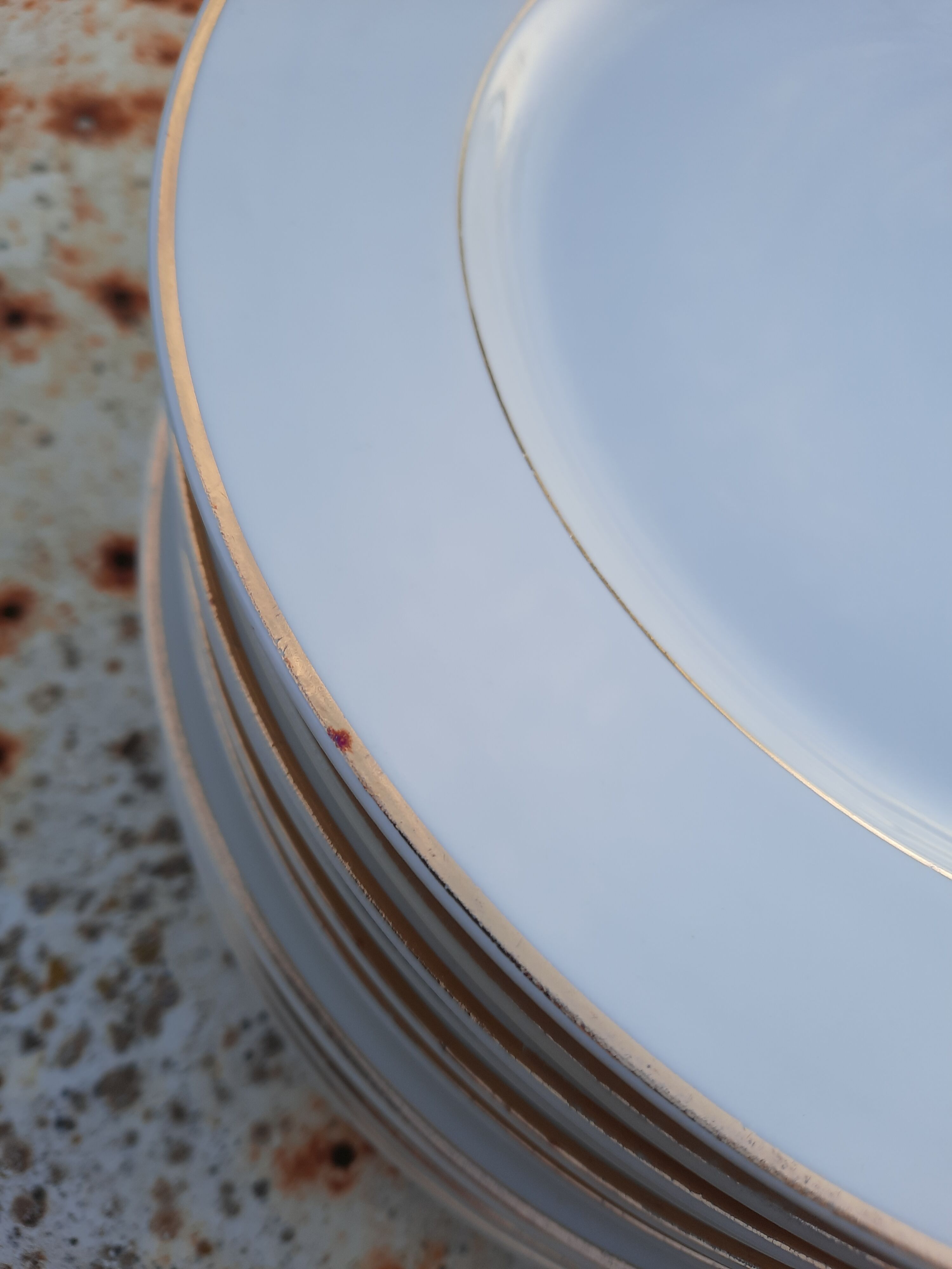 10 white flat plates Limoges