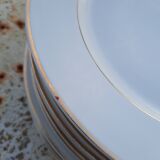 10 white flat plates Limoges