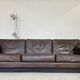 Vintage danish mid-century 3 person brown leather sofa by georg thams 1960s