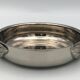 Cut vintage pocket tray in silver metal, swan-shaped handles