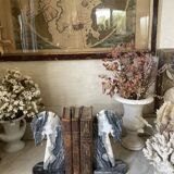Pair of vintage marble horse head bookends