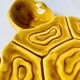 Large mustard yellow ceramic turtle dish, vintage 1950s-1970s.