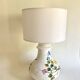 Painted ceramic lamp, cotton shade