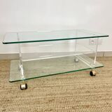 Glass and plexiglass coffee table