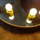 Round illuminated wall mirror Gedy Space Age yellow – Italy, 1970s