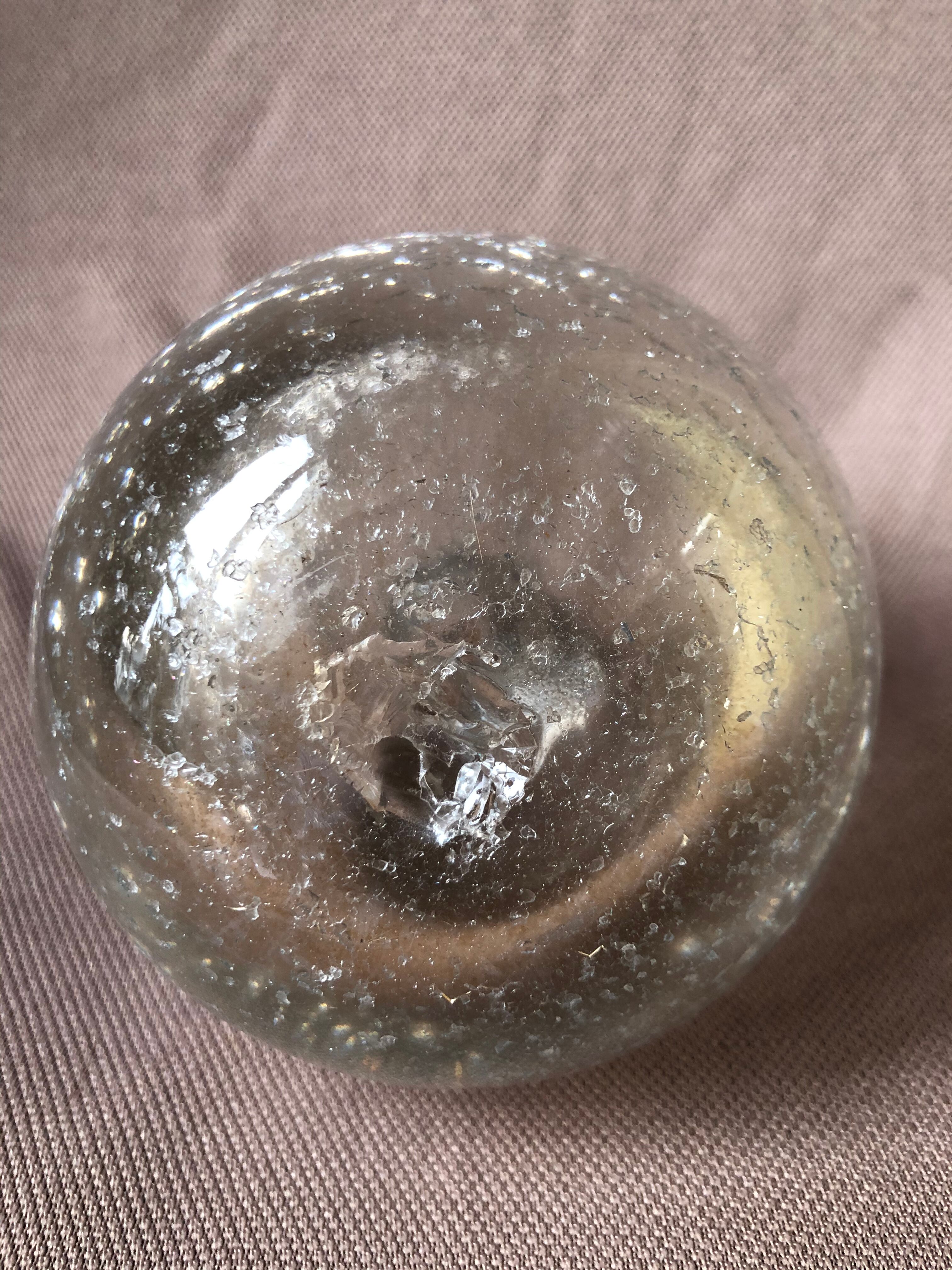 Cracked glass ball vase