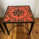 Pair modernist ceramic and metal tables, from the Cloutier Brothers, from the 1960s