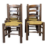 Vintage chairs by Georges Robert straw - set of 6