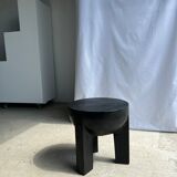 Monoxyl sofa end in black mango tree tripod half-sphere tray h:45 d:44