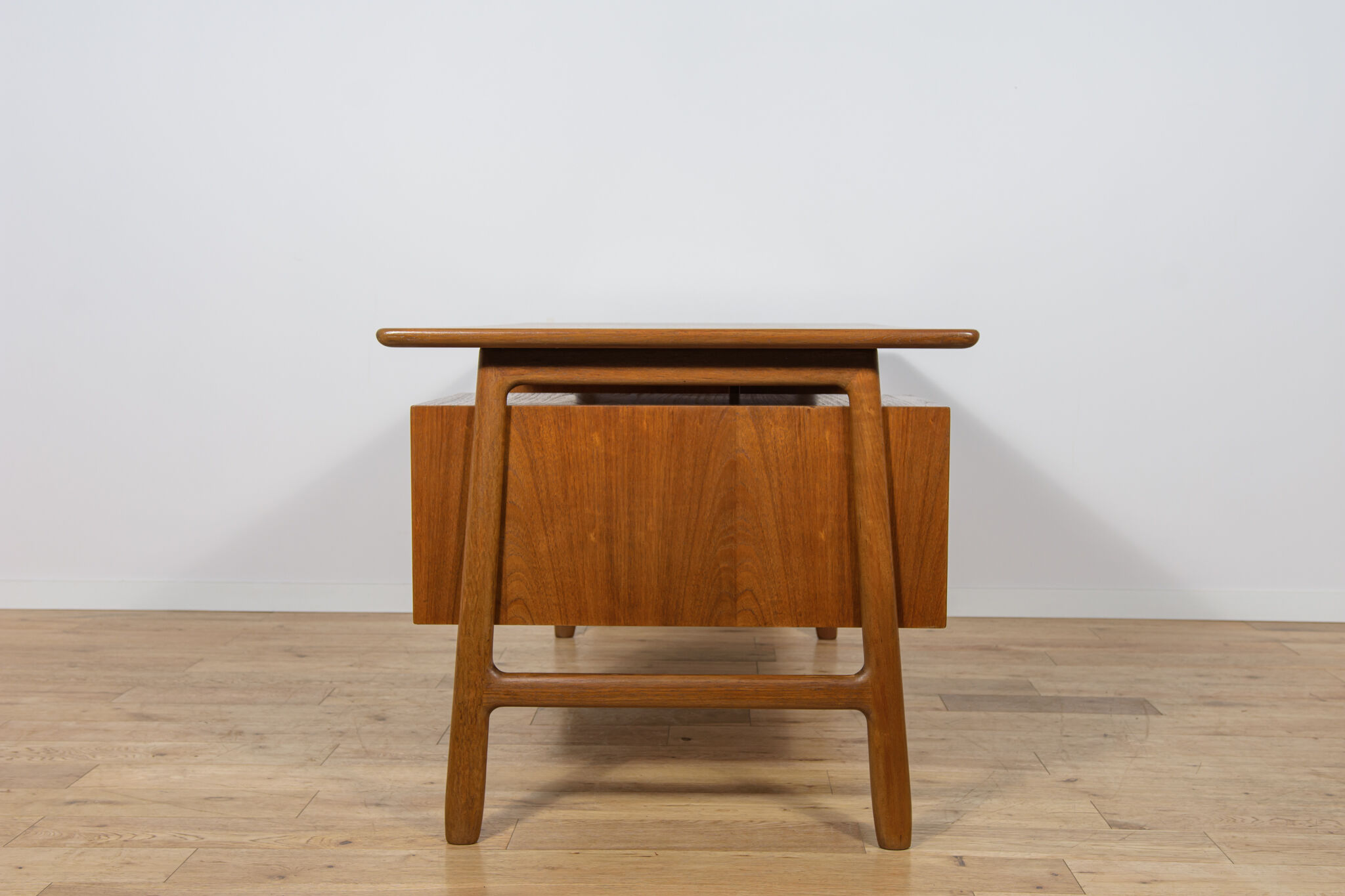 Mid-Century Teak Model 75 Freestanding Desk from Omann Jun, Denmark, 1950s