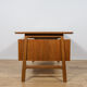 Mid-Century Teak Model 75 Freestanding Desk from Omann Jun, Denmark, 1950s