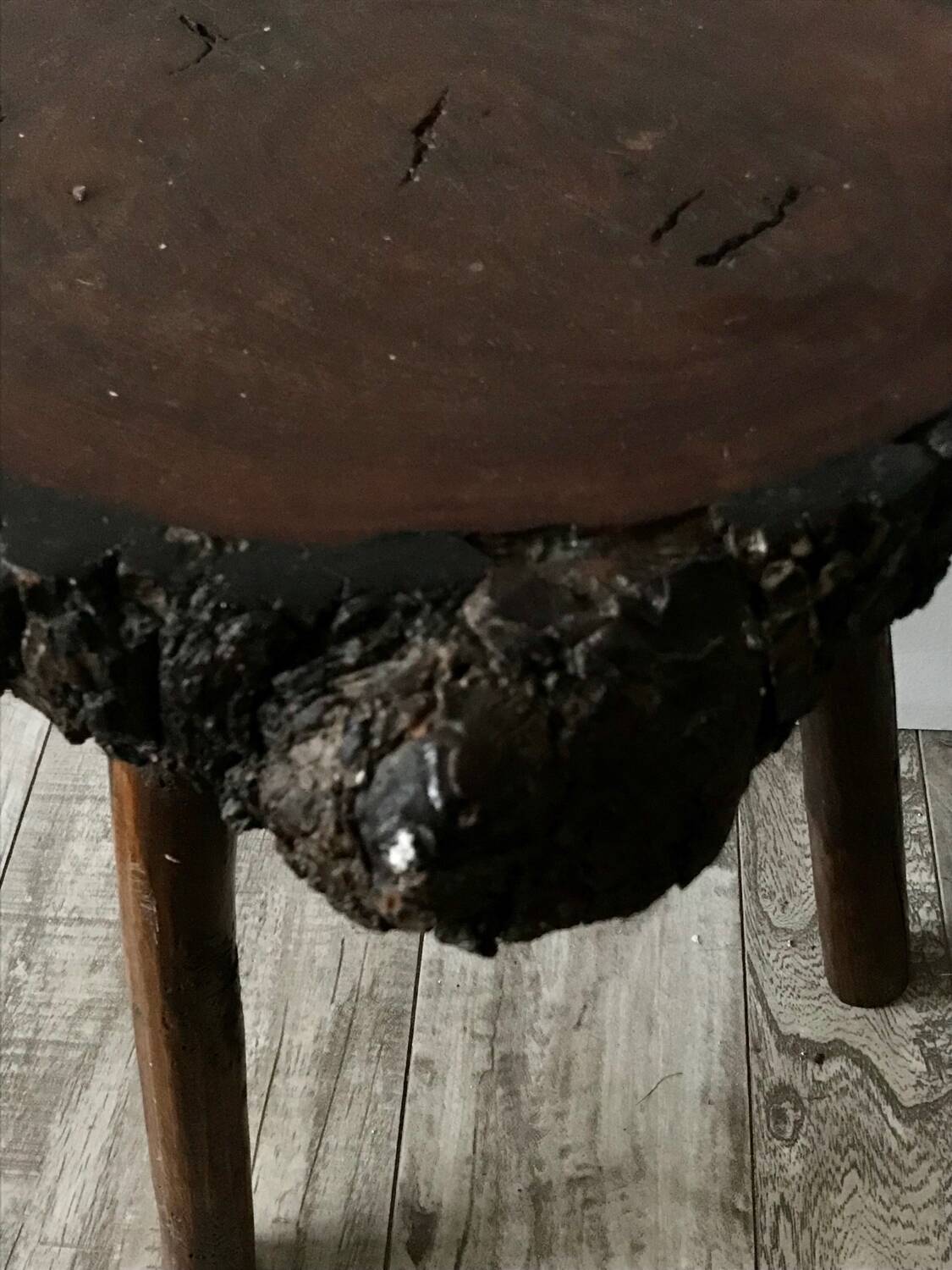 Raw art wood stool
