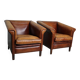 Vintage Dutch Club Chair in Cognac Leather, Set of 2