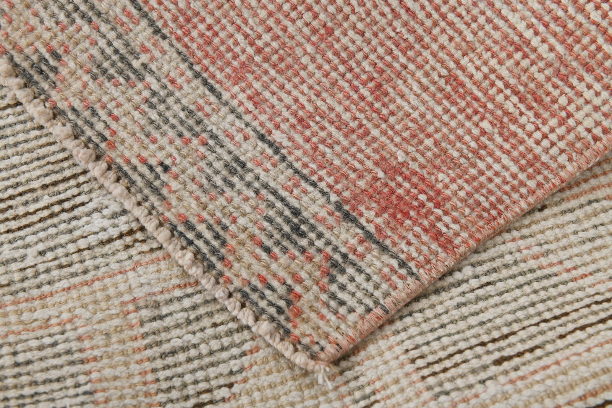 3x13 Pale Red Turkish Vintage Runner Rug, 87x400Cm SK 20299