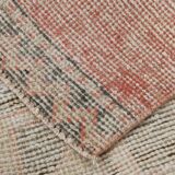 3x13 Pale Red Turkish Vintage Runner Rug, 87x400Cm SK 20299