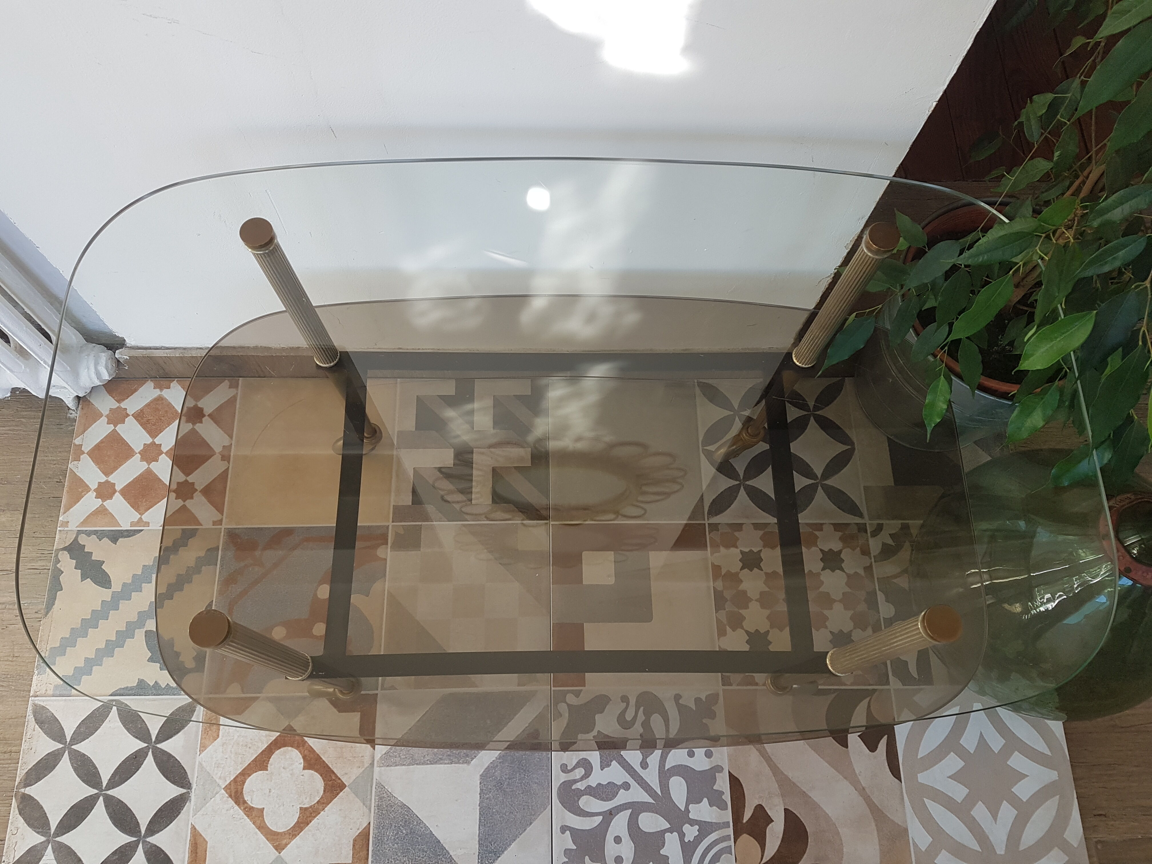Glass coffee table