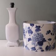 White mid-century ceramic table lamp