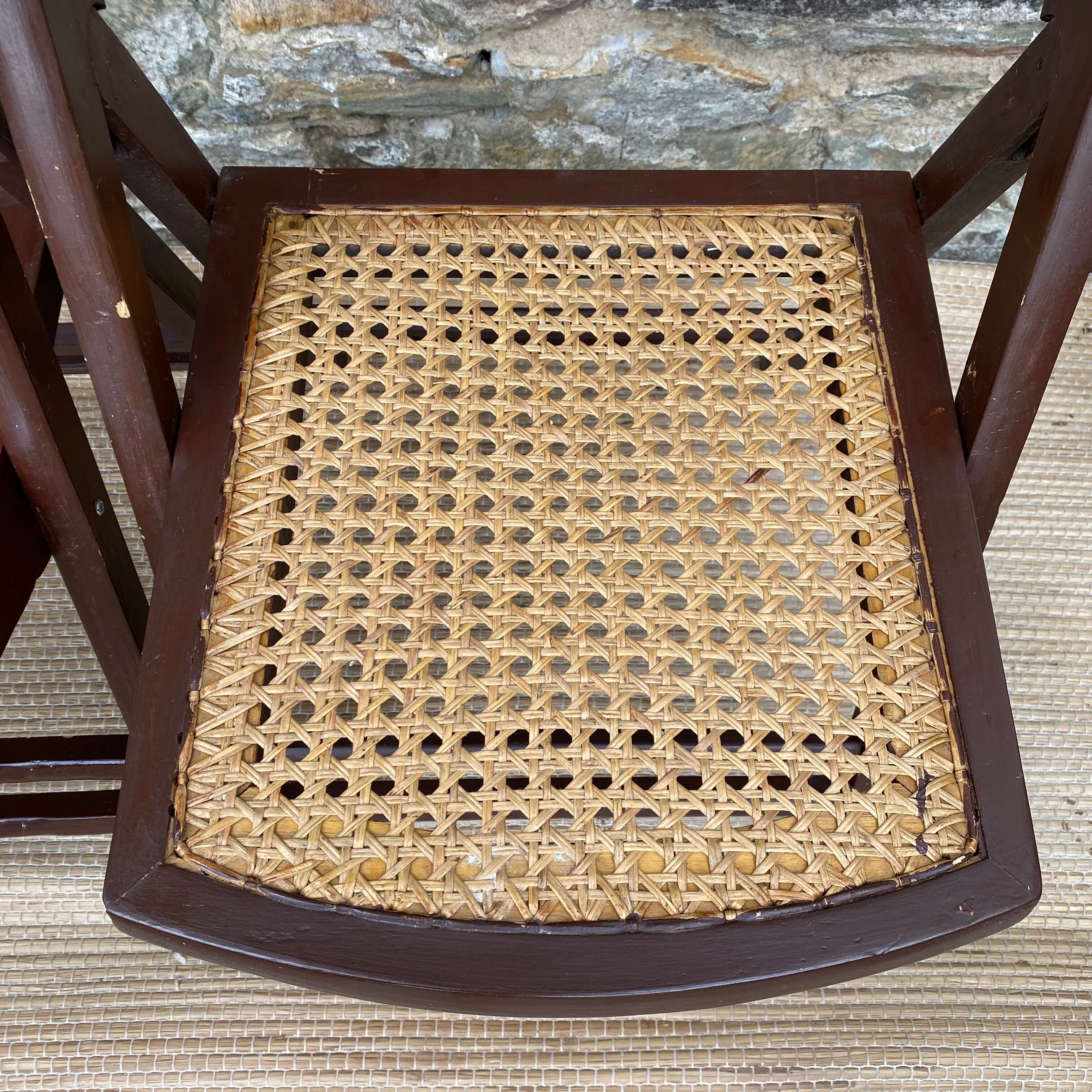 Vintage folding chairs wood and canning