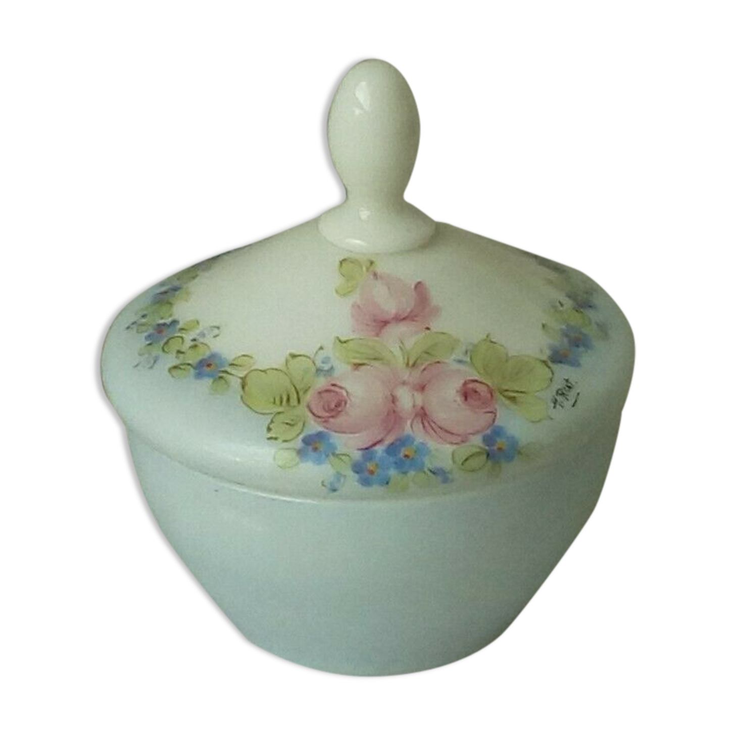 BONBONNIERE VERITABLE OPALINE DECOVERRE PARIS SIGNEE